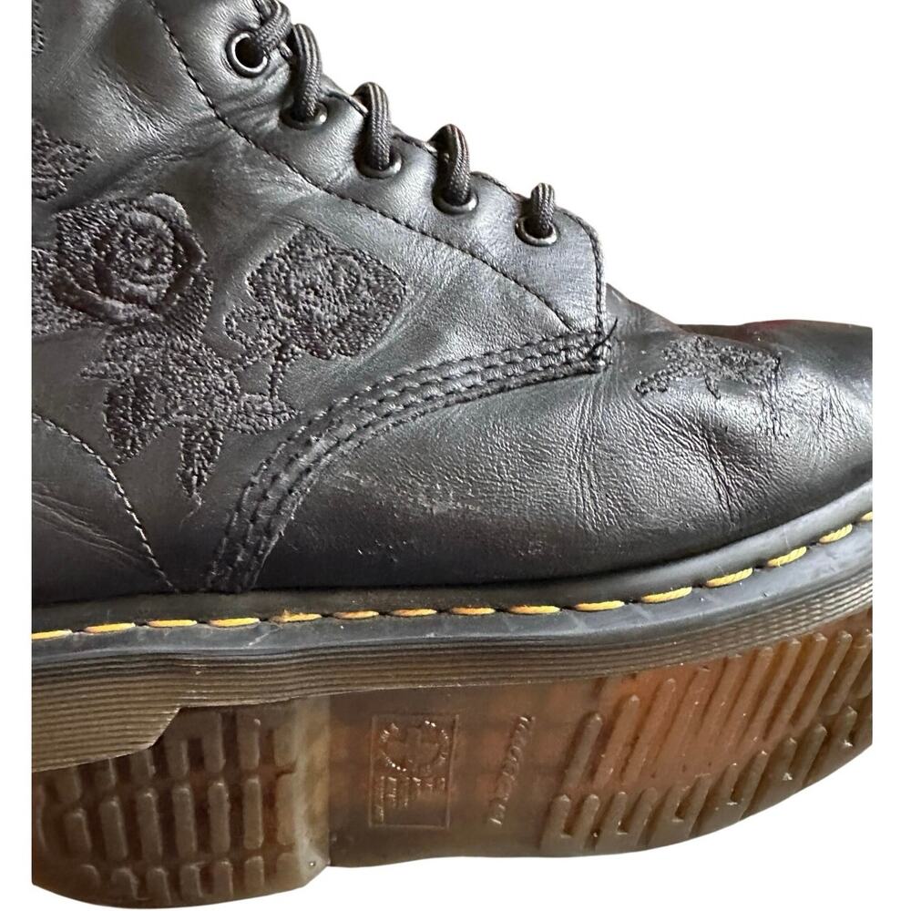 Dr. Martens 1460 Vonda Mono Floral Leather Boots Black Women’s 10 EU 42 - Picture 9 of 10